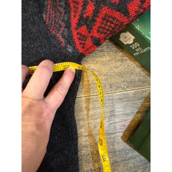 Vintage Obermeyer Sweater Size Medium 1/4 Zip Wool Alpine Design Y2K Gray Red - Picture 7 of 9